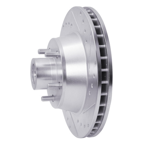 R1 1969-1973 Chrysler New Yorker Front Right Drilled & Slotted Silver Brake Rotor