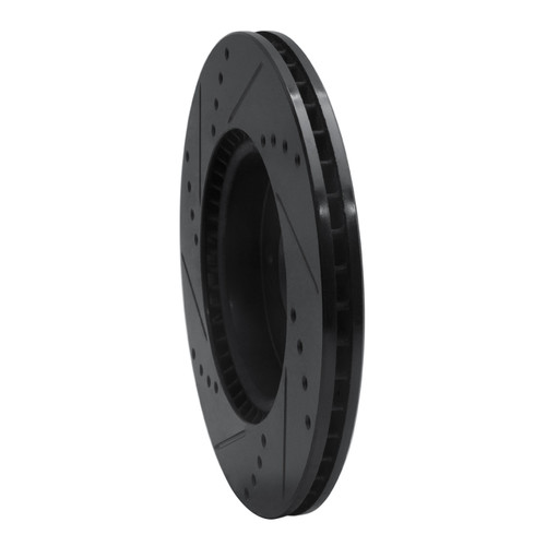 R1 17-22 Hyundai Ioniq Front Right Drilled & Slotted Black Brake Rotor