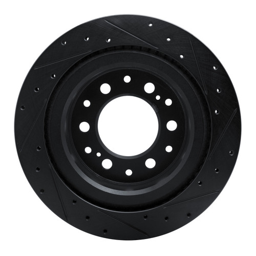 R1 2022-2025 Lexus GX550 Rear Left Drilled & Slotted Black Brake Rotor