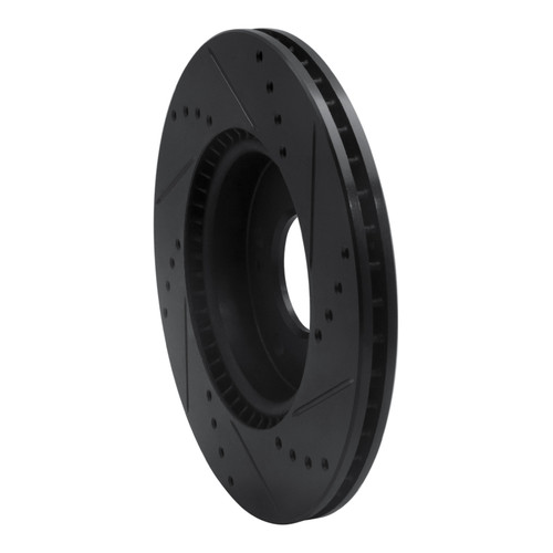 R1 17-22 Hyundai Ioniq Front Left Drilled & Slotted Black Brake Rotor