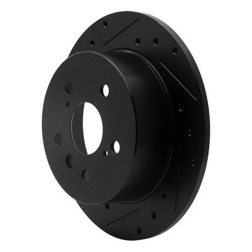 R1 2012-2018 Lexus ES300H Rear Left Drilled & Slotted Black Brake Rotor