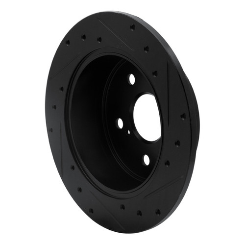 R1 2012-2018 Lexus ES300H Rear Left Drilled & Slotted Black Brake Rotor