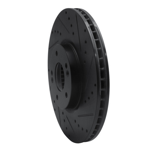 R1 07-12 Hyundai Veracruz Front Right Drilled & Slotted Black Brake Rotor