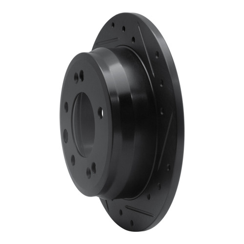 R1 09-16 Hyundai Tucson Rear Right Drilled & Slotted Black Brake Rotor