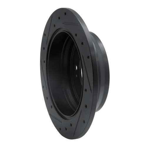 R1 09-16 Hyundai Tucson Rear Right Drilled & Slotted Black Brake Rotor