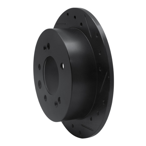 R1 07-10 Hyundai Elantra Rear Right Drilled & Slotted Black Brake Rotor