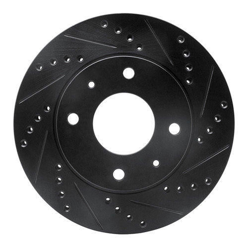 R1 01-03 Hyundai Sonata Front Right Drilled & Slotted Black Brake Rotor