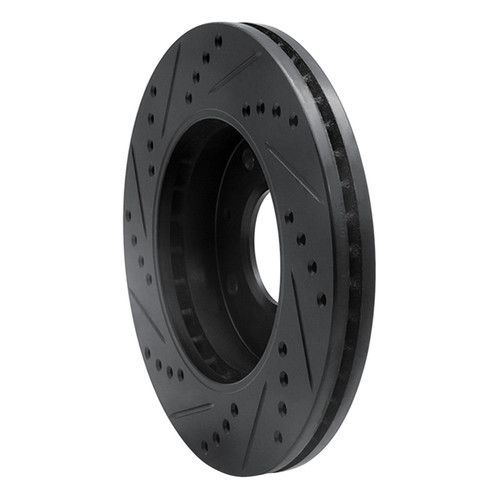 R1 01-03 Hyundai Sonata Front Right Drilled & Slotted Black Brake Rotor