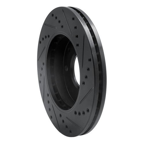 R1 01-03 Hyundai Sonata Front Left Drilled & Slotted Black Brake Rotor