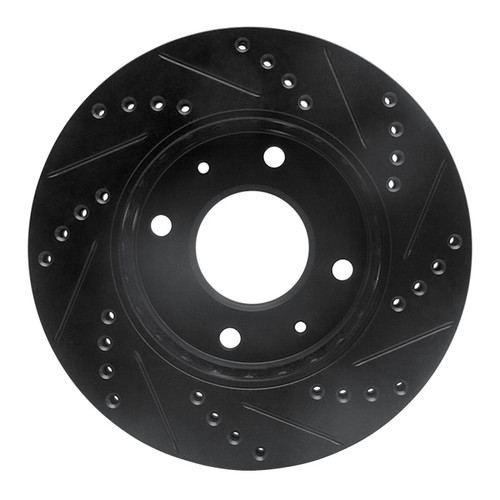 R1 01-03 Hyundai Sonata Front Left Drilled & Slotted Black Brake Rotor