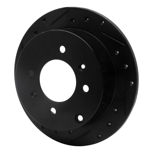 R1 99-06 Hyundai Sonata Rear Left Drilled & Slotted Black Brake Rotor