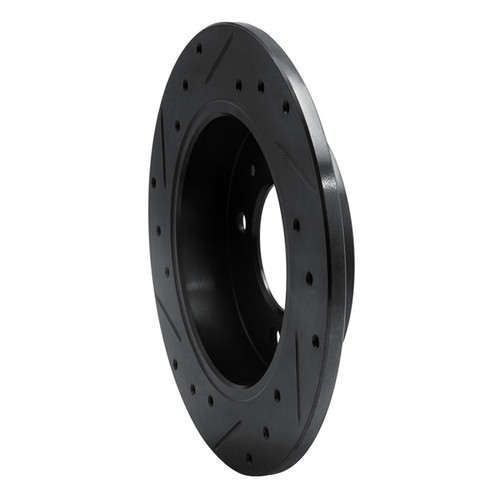 R1 97-06 Hyundai Tiburon Rear Right Drilled & Slotted Black Brake Rotor