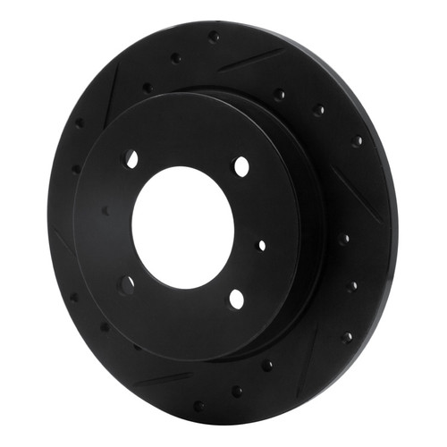 R1 97-06 Hyundai Elantra Rear Left Drilled & Slotted Black Brake Rotor