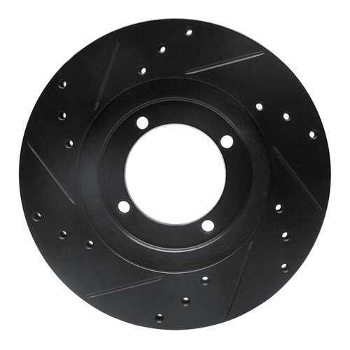 R1 92-98 Hyundai Elantra Front Right Drilled & Slotted Black Brake Rotor