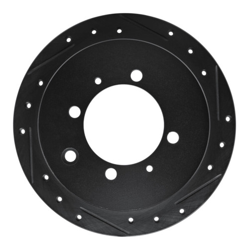 R1 91-93 Hyundai Sonata Rear Right Drilled & Slotted Black Brake Rotor