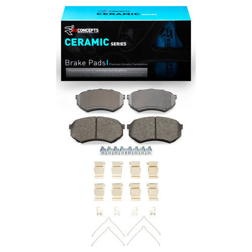 R1 89-04 Mitsubishi Fuso FE Front Ceramic Brake Pads & Hardware Kit