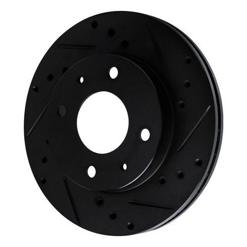 R1 89-98 Hyundai Sonata Front Right Drilled & Slotted Black Brake Rotor