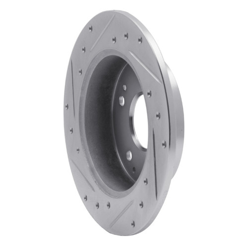 R1 1997-2006 Acura RSX Rear Right Drilled & Slotted Silver Brake Rotor