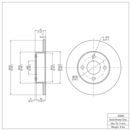 R1 1991-1998 Saturn SW2 Rear Brake Rotor