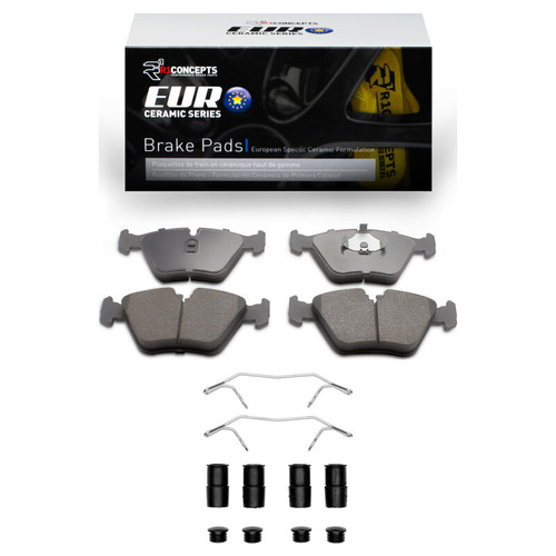 R1 89-91 Audi 100 Front Euro Ceramic Pads & Hardware Kit