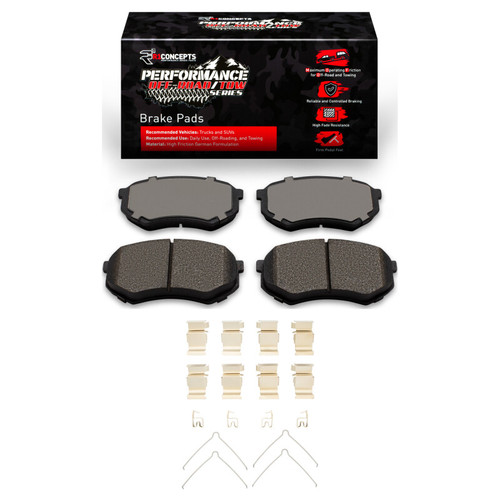 R1 89-04 Mitsubishi FUSO FE Front Performance Off-Road/Tow Brake Pads & Hardware Kit