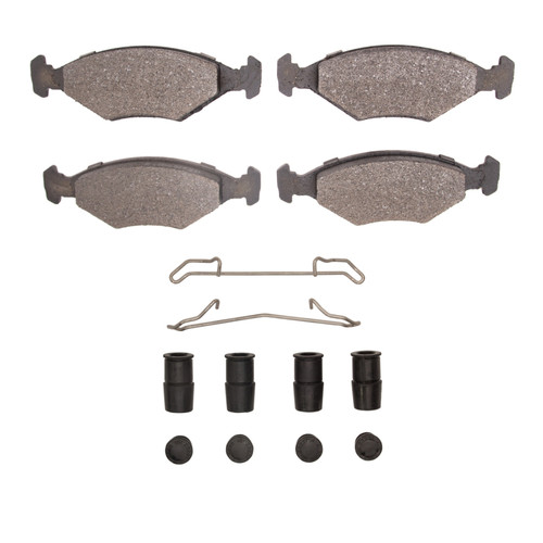 R1 87-93 Volkswagen Fox Front Semi Met Pads & Hardware Kit