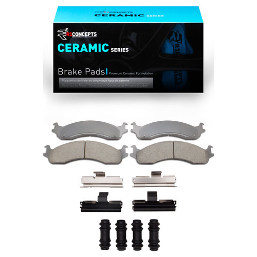 R1 95-07 Ford E-250 Econoline Front Ceramic Pads & Hardware Kit
