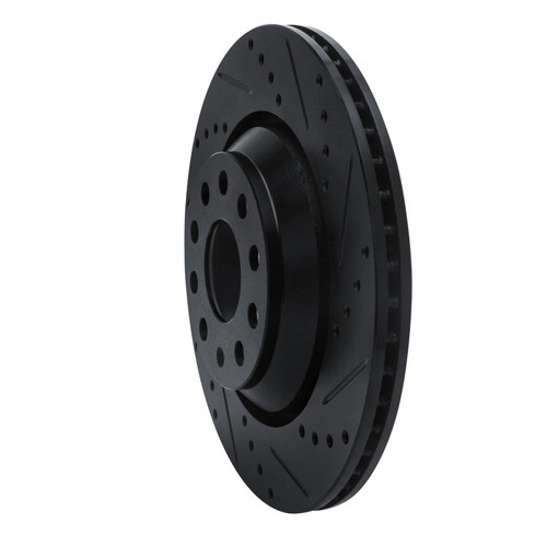 R1 2006-2025 Audi RS Q3 (Mexico) Rear Right Drilled & Slotted Black Brake Rotor