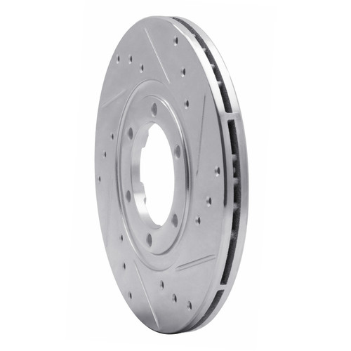 R1 1986-1993 Mazda B2200 Front Right Drilled & Slotted Silver Brake Rotor