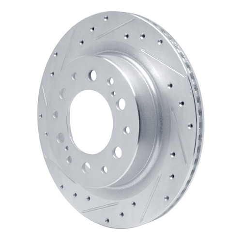 R1 2022-2025 Lexus LX600 Rear Left Drilled & Slotted Silver Brake Rotor