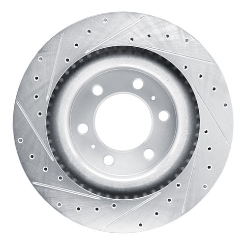 R1 2022-2025 Lexus LX600 Front Right Drilled & Slotted Silver Brake Rotor