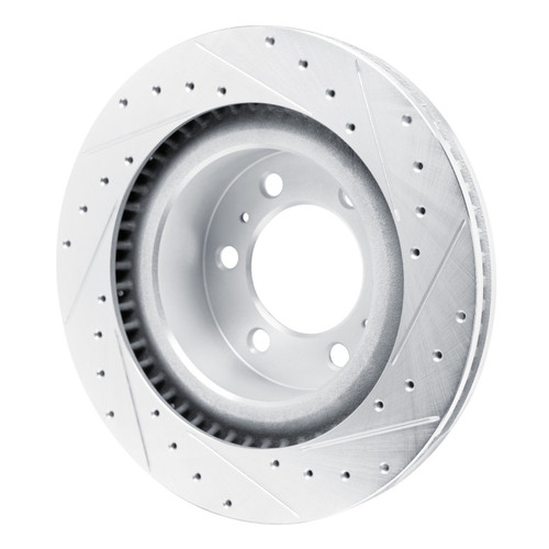 R1 2022-2025 Lexus GX550 Front Left Drilled & Slotted Silver Brake Rotor