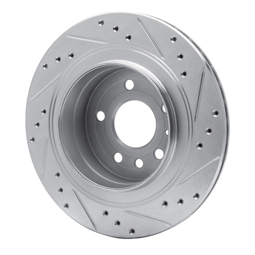R1 2002-2010 Saab 9-5 Rear Left Drilled & Slotted Silver Brake Rotor