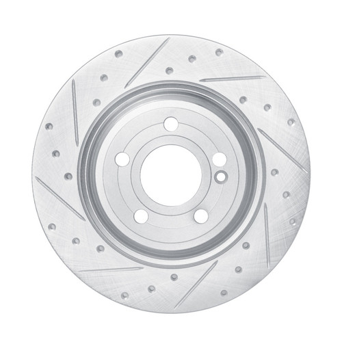 R1 2020-2025 Mercedes-Benz EQB 300 Rear Left Drilled & Slotted Silver Brake Rotor