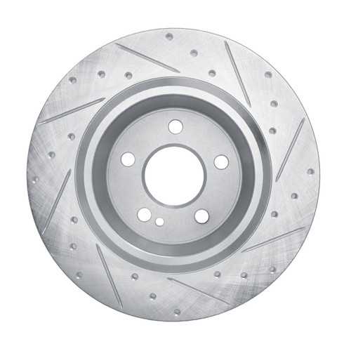 R1 2020-2025 Mercedes-Benz EQB 300 Rear Left Drilled & Slotted Silver Brake Rotor