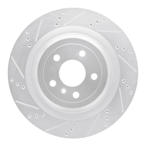R1 2013-2019 Mercedes-Benz GL450 Rear Left Drilled & Slotted Silver Brake Rotor