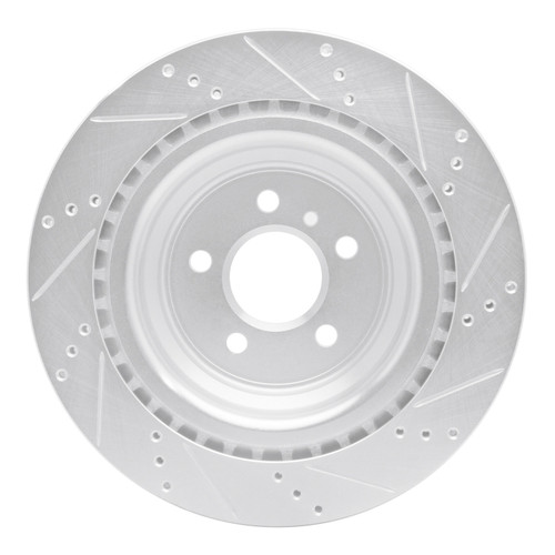 R1 2013-2019 Mercedes-Benz GL450 Rear Left Drilled & Slotted Silver Brake Rotor