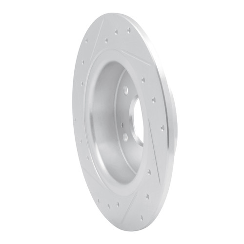 R1 2016-2025 Honda HR-V Rear Right Drilled & Slotted Silver Brake Rotor