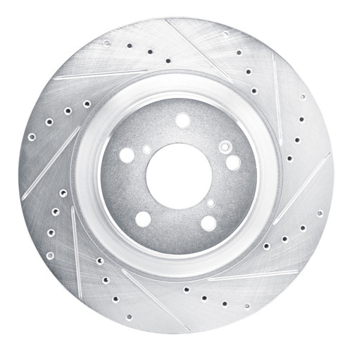 R1 2022-2026 Acura MDX Front Right Drilled & Slotted Silver Brake Rotor