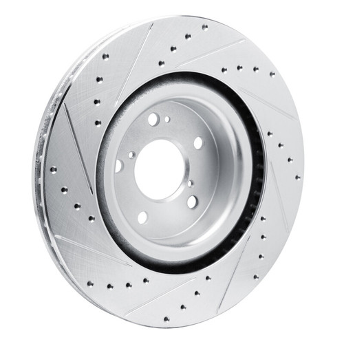 R1 2022-2026 Acura MDX Front Right Drilled & Slotted Silver Brake Rotor