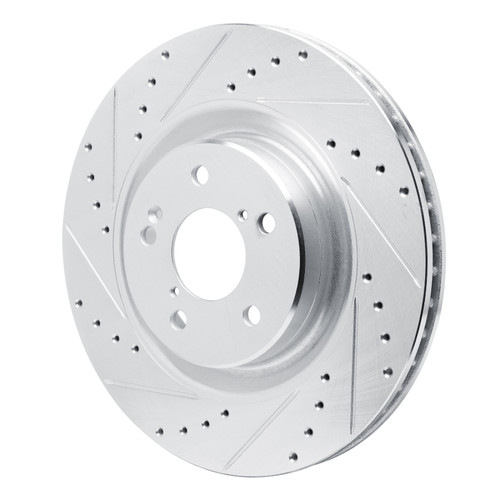 R1 2022-2026 Acura MDX Front Left Drilled & Slotted Silver Brake Rotor