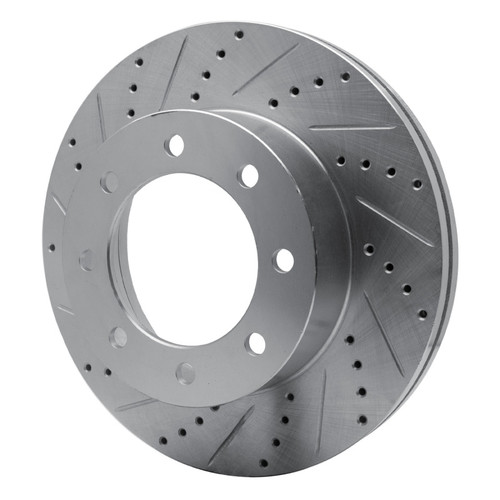 R1 2012-2025 Ford F-350 Super Duty 4WD Front Left Drilled & Slotted Silver Brake Rotor