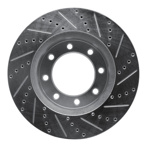 R1 2012-2025 Ford F-350 Super Duty 4WD Front Left Drilled & Slotted Silver Brake Rotor