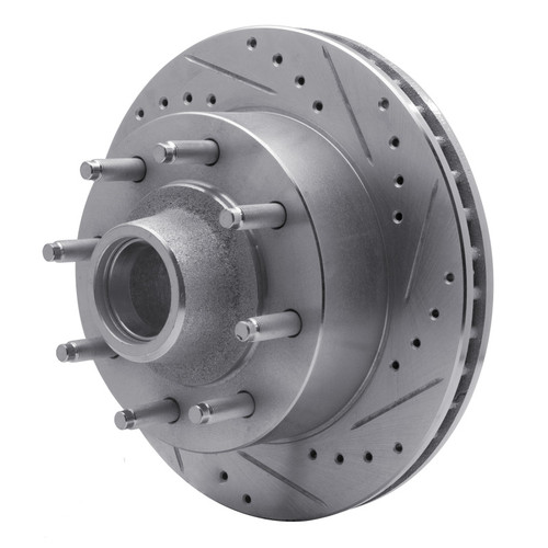 R1 1986-1994 Ford E-250 Econoline Club Wagon Front Right Drilled & Slotted Silver Brake Rotor