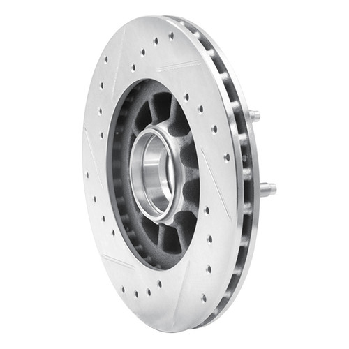 R1 1983-1992 Ford Explorer Front Right Drilled & Slotted Silver Brake Rotor