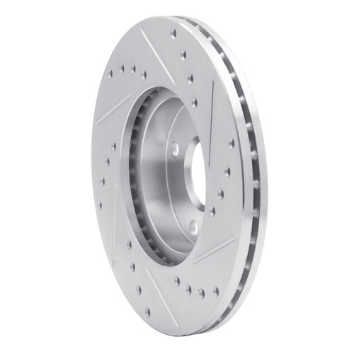 R1 1990-2003 Ford Escort Front Left Drilled & Slotted Silver Brake Rotor