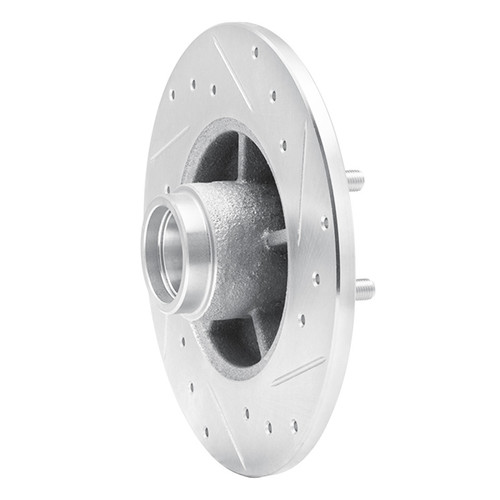 R1 1984-1987 Pontiac Fiero Front Left Drilled & Slotted Silver Brake Rotor