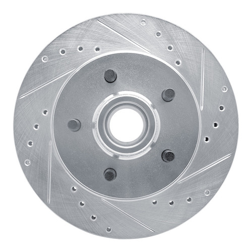 R1 1992-2002 Chevrolet Express 1500 Front Right Drilled & Slotted Silver Brake Rotor