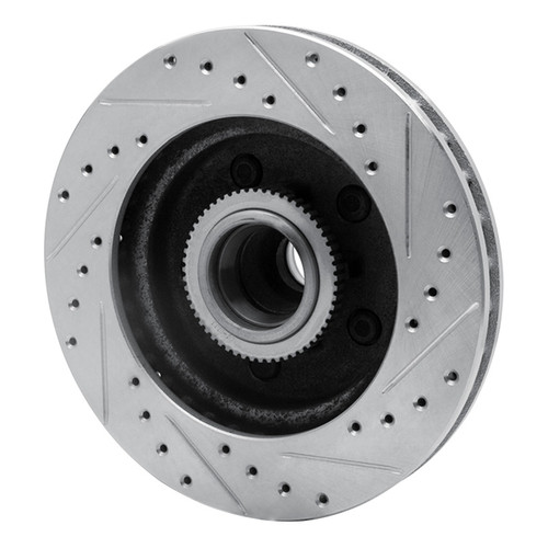 R1 1992-2002 Chevrolet C1500 Front Left Drilled & Slotted Silver Brake Rotor