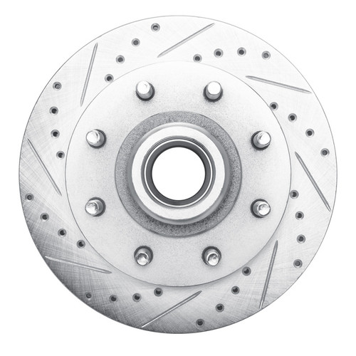 R1 1988-1996 Chevrolet C2500 Front Left Drilled & Slotted Silver Brake Rotor